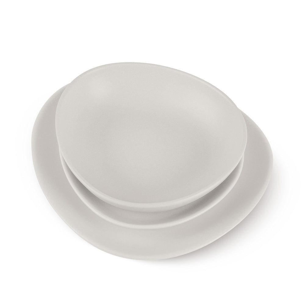 Ensemble de vaisselle BerlingerHaus mat crème ovale - 18 pièces / 6 personnes - 6 assiettes à dîner, 6 assiettes à petit-déjeuner et 6 assiettes creuses