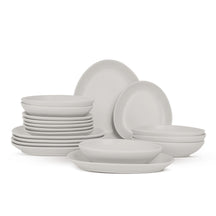 Ensemble de vaisselle BerlingerHaus mat crème ovale - 18 pièces / 6 personnes - 6 assiettes à dîner, 6 assiettes à petit-déjeuner et 6 assiettes creuses