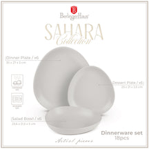 Ensemble de vaisselle BerlingerHaus mat crème ovale - 18 pièces / 6 personnes - 6 assiettes à dîner, 6 assiettes à petit-déjeuner et 6 assiettes creuses