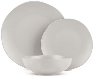Ensemble de vaisselle BerlingerHaus mat crème rond - 18 pièces / 6 personnes - 6 assiettes à dîner, 6 assiettes à petit-déjeuner et 6 assiettes creuses