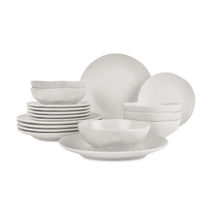 Ensemble de vaisselle BerlingerHaus mat crème rond - 18 pièces / 6 personnes - 6 assiettes à dîner, 6 assiettes à petit-déjeuner et 6 assiettes creuses