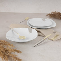 Ensemble de vaisselle BerlingerHaus blanc crème - 18 pièces / 6 personnes - 6 assiettes à dîner, 6 assiettes à petit déjeuner et 6 assiettes creuses