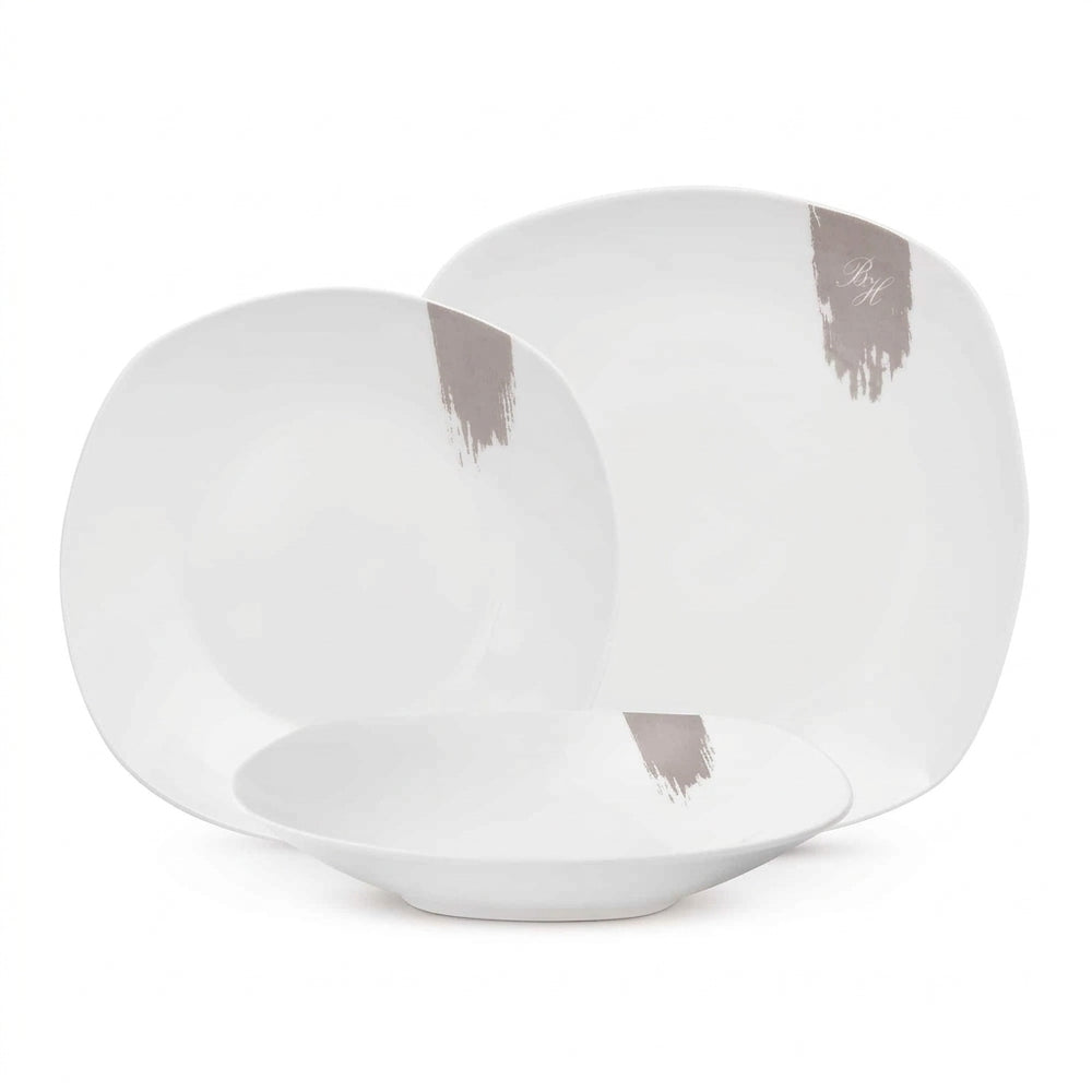 Ensemble de vaisselle BerlingerHaus Taupe - 18 pièces / 6 personnes - 6 assiettes à dîner, 6 assiettes à petit-déjeuner et 6 assiettes creuses