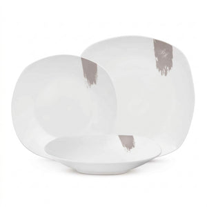 Ensemble de vaisselle BerlingerHaus Taupe - 18 pièces / 6 personnes - 6 assiettes à dîner, 6 assiettes à petit-déjeuner et 6 assiettes creuses