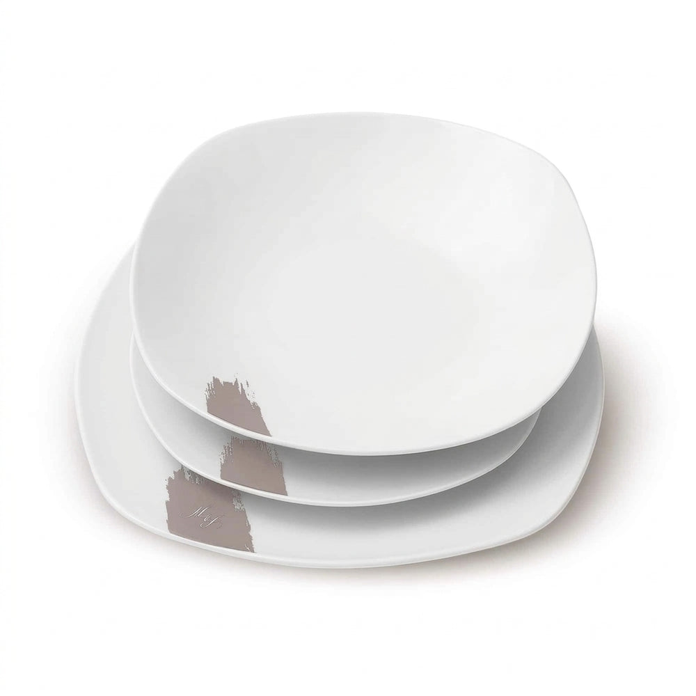 Ensemble de vaisselle BerlingerHaus Taupe - 18 pièces / 6 personnes - 6 assiettes à dîner, 6 assiettes à petit-déjeuner et 6 assiettes creuses