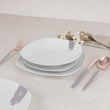 Ensemble de vaisselle BerlingerHaus Taupe - 18 pièces / 6 personnes - 6 assiettes à dîner, 6 assiettes à petit-déjeuner et 6 assiettes creuses