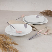 Ensemble de vaisselle BerlingerHaus Taupe - 18 pièces / 6 personnes - 6 assiettes à dîner, 6 assiettes à petit-déjeuner et 6 assiettes creuses