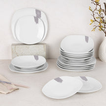 Ensemble de vaisselle BerlingerHaus Taupe - 18 pièces / 6 personnes - 6 assiettes à dîner, 6 assiettes à petit-déjeuner et 6 assiettes creuses