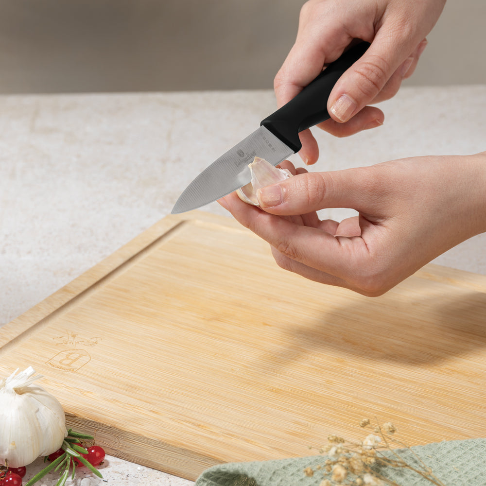 Bloc de couteaux BerlingerHaus Noir Or Rose 10 pièces - Couteau de chef, Couteau à pain, Couteau Santoku, Couteau d'office, Éplucheur & 4 Couteaux à steak