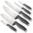 Ensemble de couteaux BerlingerHaus mat anthracite 6 pièces - Couteau de chef, Couteau à pain, Couteau Santoku, Couteau d'office, Éplucheur & Mini Santoku