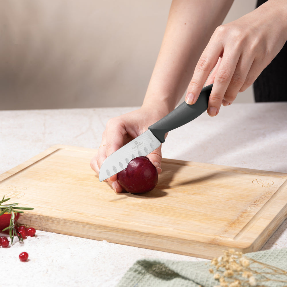 Ensemble de couteaux BerlingerHaus mat anthracite 6 pièces - Couteau de chef, Couteau à pain, Couteau Santoku, Couteau d'office, Éplucheur & Mini Santoku