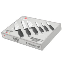Ensemble de couteaux BerlingerHaus mat anthracite 6 pièces - Couteau de chef, Couteau à pain, Couteau Santoku, Couteau d'office, Éplucheur & Mini Santoku