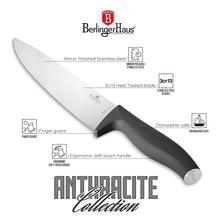 Ensemble de couteaux BerlingerHaus mat anthracite 6 pièces - Couteau de chef, Couteau à pain, Couteau Santoku, Couteau d'office, Éplucheur & Mini Santoku