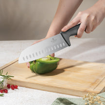 Ensemble de couteaux BerlingerHaus mat anthracite 6 pièces - Couteau de chef, Couteau à pain, Couteau Santoku, Couteau d'office, Éplucheur & Mini Santoku