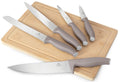 Ensemble de couteaux avec planche à découper BerlingerHaus taupe 6 pièces - Couteau de chef, couteau à pain, couteau à viande, couteau d'office & éplucheur