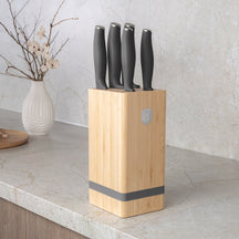 Bloc de couteaux BerlingerHaus mat anthracite 6 pièces - Couteau de chef, Couteau à pain, Couteau Santoku, Couteau d'office & Couteau à éplucher