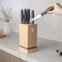 Bloc de couteaux BerlingerHaus mat anthracite 6 pièces - Couteau de chef, Couteau à pain, Couteau Santoku, Couteau d'office & Couteau à éplucher