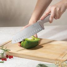Ensemble de Couteaux avec Barre Magnétique en Bois d'Acacia BerlingerHaus Taupe - 6 pièces - Couteau de Chef, Couteau à Pain, Couteau Santoku, Couteau d'Office & Éplucheur
