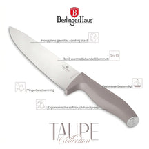 Bloc de couteaux BerlingerHaus Taupe 6 pièces - Couteau de chef, Couteau à pain, Couteau Santoku, Couteau d'office & Éplucheur