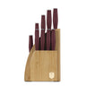 Bloc de couteaux BerlingerHaus Mat Bordeaux 10 pièces - Couteau de chef, Couteau à pain, Couteau Santoku, Couteau d'office, Éplucheur & 4 Couteaux à steak
