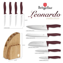 Bloc de couteaux BerlingerHaus Mat Bordeaux 10 pièces - Couteau de chef, Couteau à pain, Couteau Santoku, Couteau d'office, Éplucheur & 4 Couteaux à steak