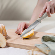 Bloc de couteaux BerlingerHaus Mat Crème 10 pièces - Couteau de chef, Couteau à pain, Couteau Santoku, Couteau d'office, Éplucheur & 4 Couteaux à steak