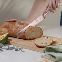 Bloc de couteaux BerlingerHaus Or Rose 6 pièces - Couteau de chef, Couteau à pain, Couteau Santoku, Couteau d'office & Éplucheur