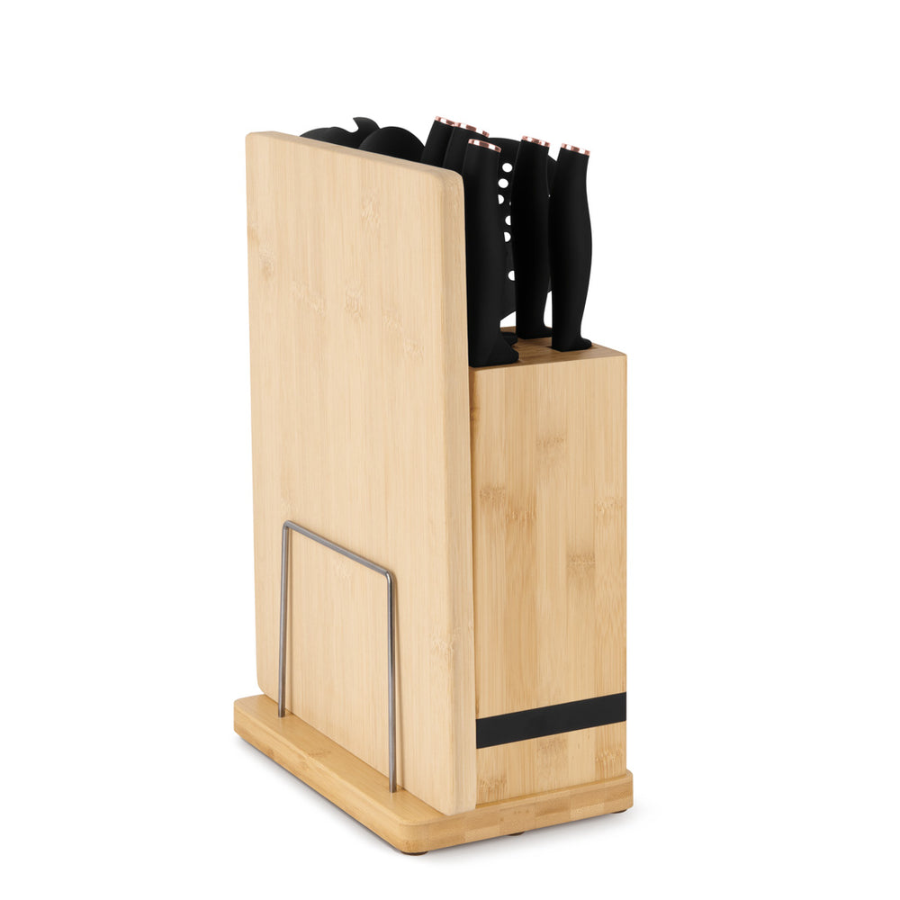 Bloc de Couteaux avec Ensemble d'Ustensiles de Cuisine & Planche à Découper BerlingerHaus Noir Or Rose - 12 pièces