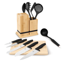Bloc de Couteaux avec Ensemble d'Ustensiles de Cuisine & Planche à Découper BerlingerHaus Noir Or Rose - 12 pièces