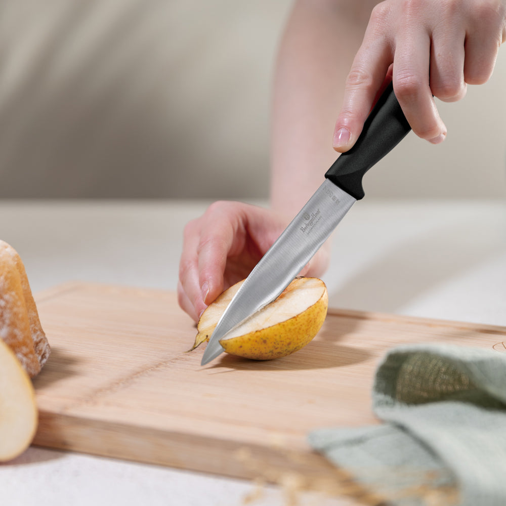 Bloc de Couteaux avec Ensemble d'Ustensiles de Cuisine & Planche à Découper BerlingerHaus Noir Or Rose - 12 pièces