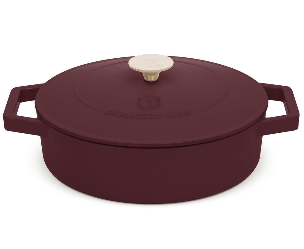 Berlinger Haus Hapjespan / Sauteerpan Mat Bordeaux - Fonte - ø 26 cm - adapté à toutes les sources de chaleur - revêtement anti-adhésif émaillé