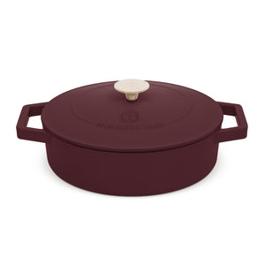 Sauteuse en fonte BerlingerHaus Bordeaux Mat ø 26 cm - adapté à toutes les sources de chaleur - revêtement antiadhésif émaillé