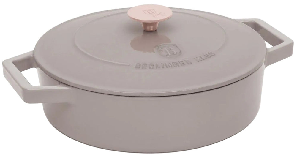 Sauteuse en fonte BerlingerHaus Taupe ø 26 cm - compatible avec toutes les sources de chaleur - revêtement antiadhésif émaillé