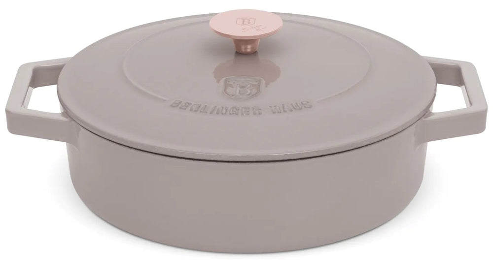 Sauteuse en fonte BerlingerHaus Taupe ø 26 cm - compatible avec toutes les sources de chaleur - revêtement antiadhésif émaillé
