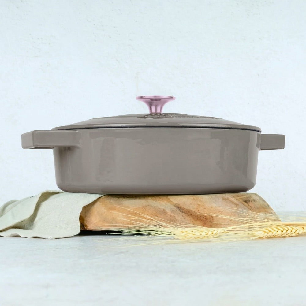 Sauteuse en fonte BerlingerHaus Taupe ø 26 cm - compatible avec toutes les sources de chaleur - revêtement antiadhésif émaillé