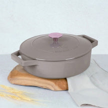 Sauteuse en fonte BerlingerHaus Taupe ø 26 cm - compatible avec toutes les sources de chaleur - revêtement antiadhésif émaillé