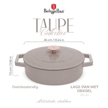 Sauteuse en fonte BerlingerHaus Taupe ø 26 cm - compatible avec toutes les sources de chaleur - revêtement antiadhésif émaillé