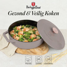 Sauteuse en fonte BerlingerHaus Taupe ø 26 cm - compatible avec toutes les sources de chaleur - revêtement antiadhésif émaillé