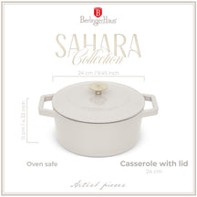 Cocotte BerlingerHaus Mat Crème - Fonte - ø 24 cm - compatible avec toutes les sources de chaleur - revêtement antiadhésif émaillé