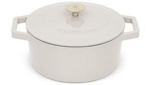 Cocotte BerlingerHaus Mat Crème - Fonte - ø 24 cm - compatible avec toutes les sources de chaleur - revêtement antiadhésif émaillé