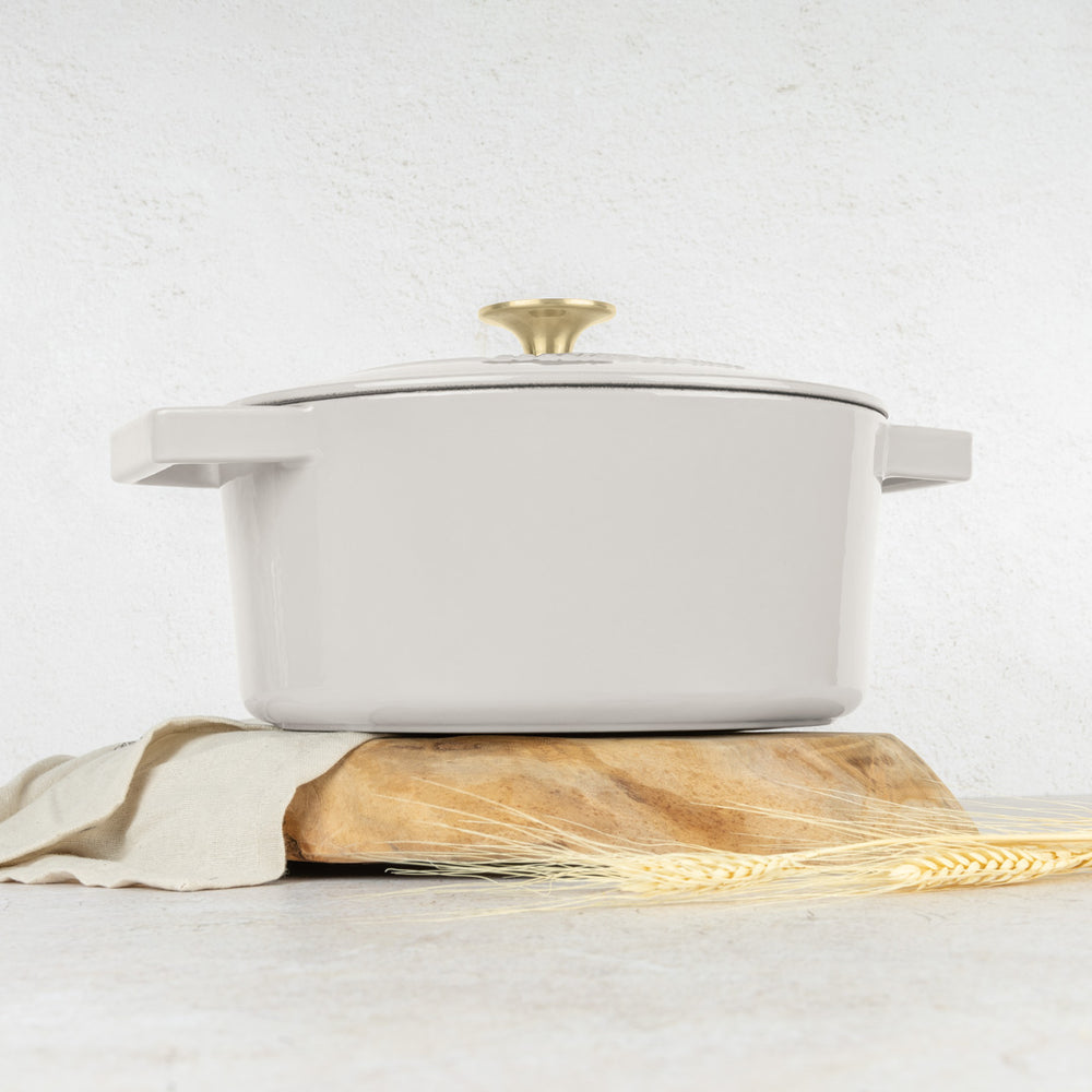 Cocotte BerlingerHaus Mat Crème - Fonte - ø 24 cm - compatible avec toutes les sources de chaleur - revêtement antiadhésif émaillé