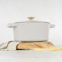 Cocotte BerlingerHaus Mat Crème - Fonte - ø 24 cm - compatible avec toutes les sources de chaleur - revêtement antiadhésif émaillé