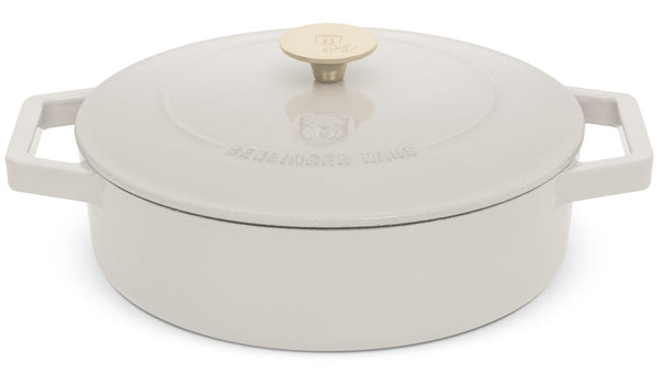 Sauteuse en fonte BerlingerHaus mat crème ø 26 cm - adapté à toutes les sources de chaleur - revêtement antiadhésif émaillé