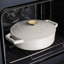 Sauteuse en fonte BerlingerHaus mat crème ø 26 cm - adapté à toutes les sources de chaleur - revêtement antiadhésif émaillé