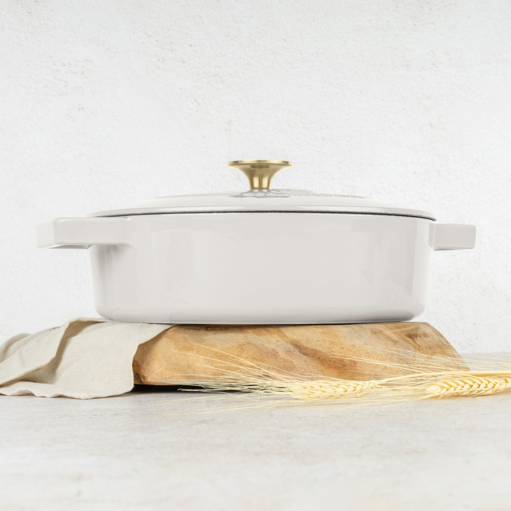 Sauteuse en fonte BerlingerHaus mat crème ø 26 cm - adapté à toutes les sources de chaleur - revêtement antiadhésif émaillé