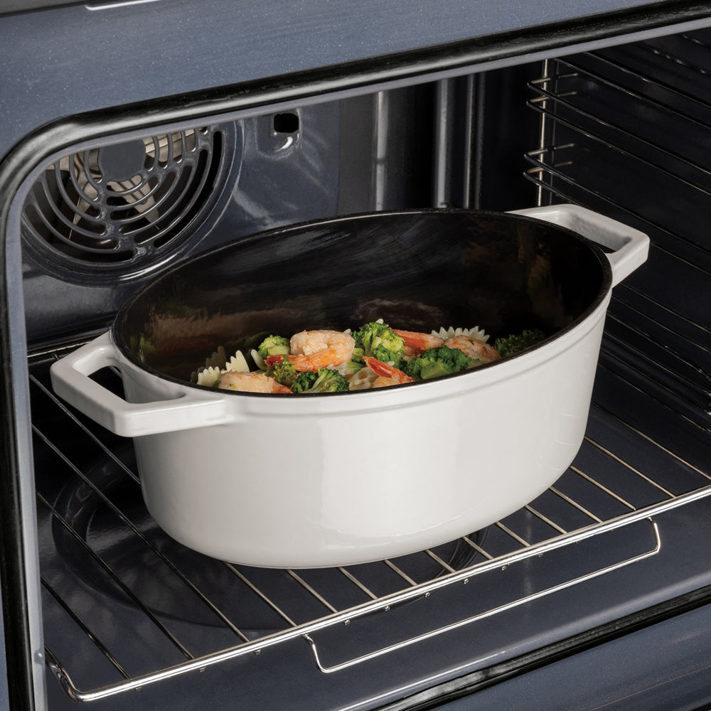 Cocotte en fonte BerlingerHaus Mat Crème Ovale 30 x 22 cm - adapté à toutes les sources de chaleur - revêtement émaillé antiadhésif