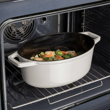 Cocotte en fonte BerlingerHaus Mat Crème Ovale 30 x 22 cm - adapté à toutes les sources de chaleur - revêtement émaillé antiadhésif