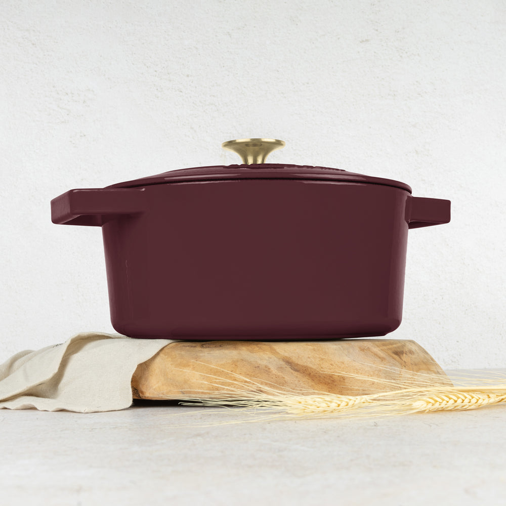Cocotte en Fonte BerlingerHaus Mat Bordeaux ø 24 cm - compatible avec toutes les sources de chaleur - revêtement émaillé antiadhésif