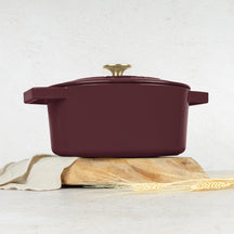 Cocotte en Fonte BerlingerHaus Mat Bordeaux ø 24 cm - compatible avec toutes les sources de chaleur - revêtement émaillé antiadhésif