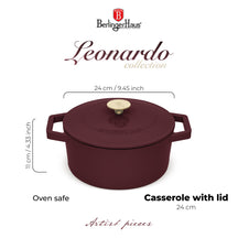 Cocotte en Fonte BerlingerHaus Mat Bordeaux ø 24 cm - compatible avec toutes les sources de chaleur - revêtement émaillé antiadhésif